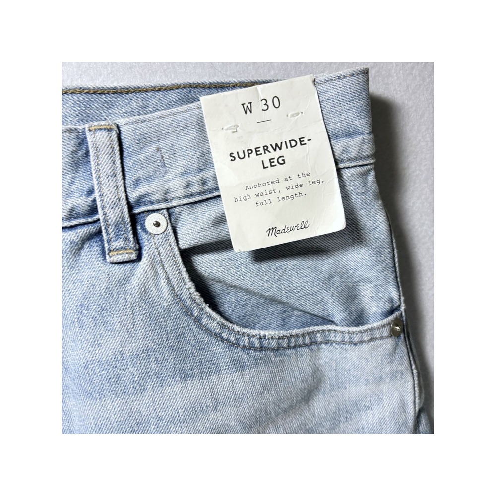 Madewell Alessio Superwide Leg Jeans W30 Light Wash High Waist 90s Style NWT - Picture 3 of 4